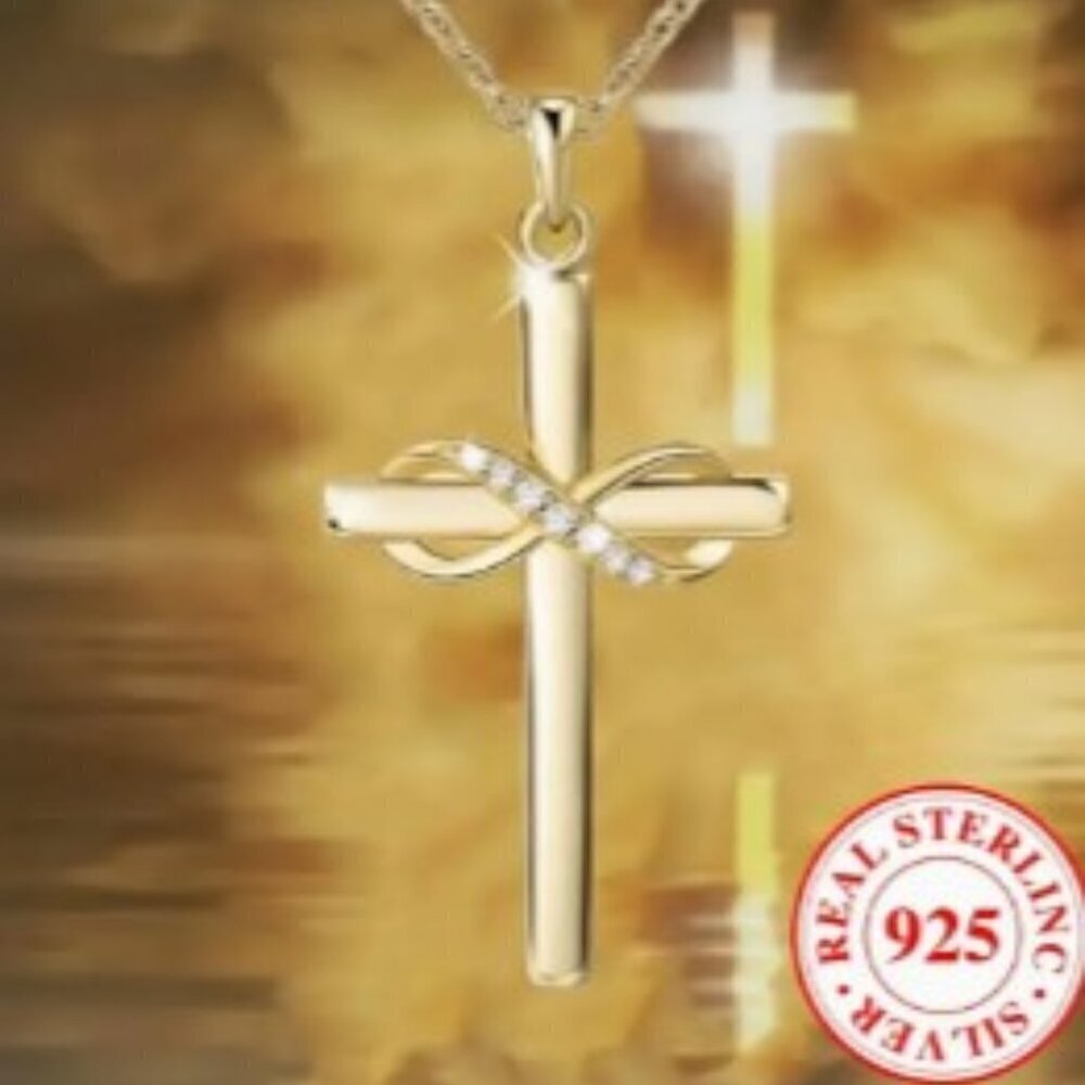 925 Sterling Silver Infinity Cross Necklace - Classic Faith Jewelry